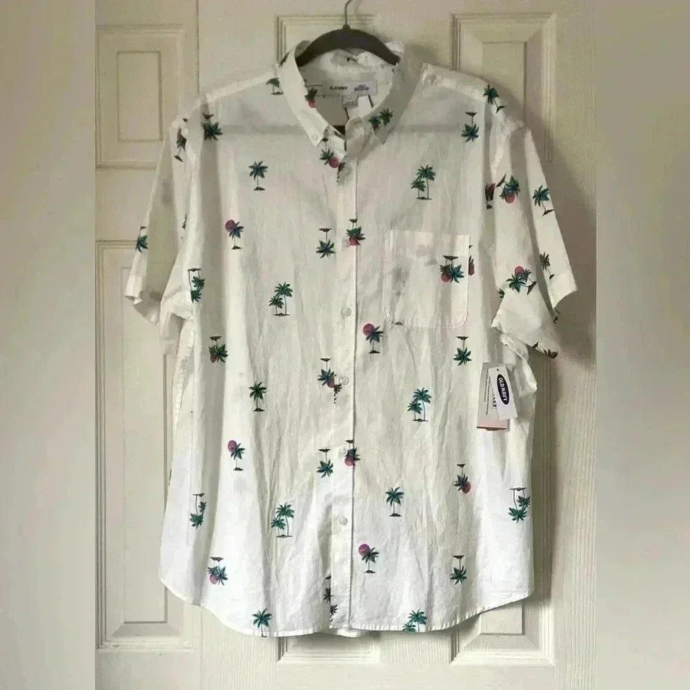 NWT Old Navy Hawaiian palm tree button down SIZE XL